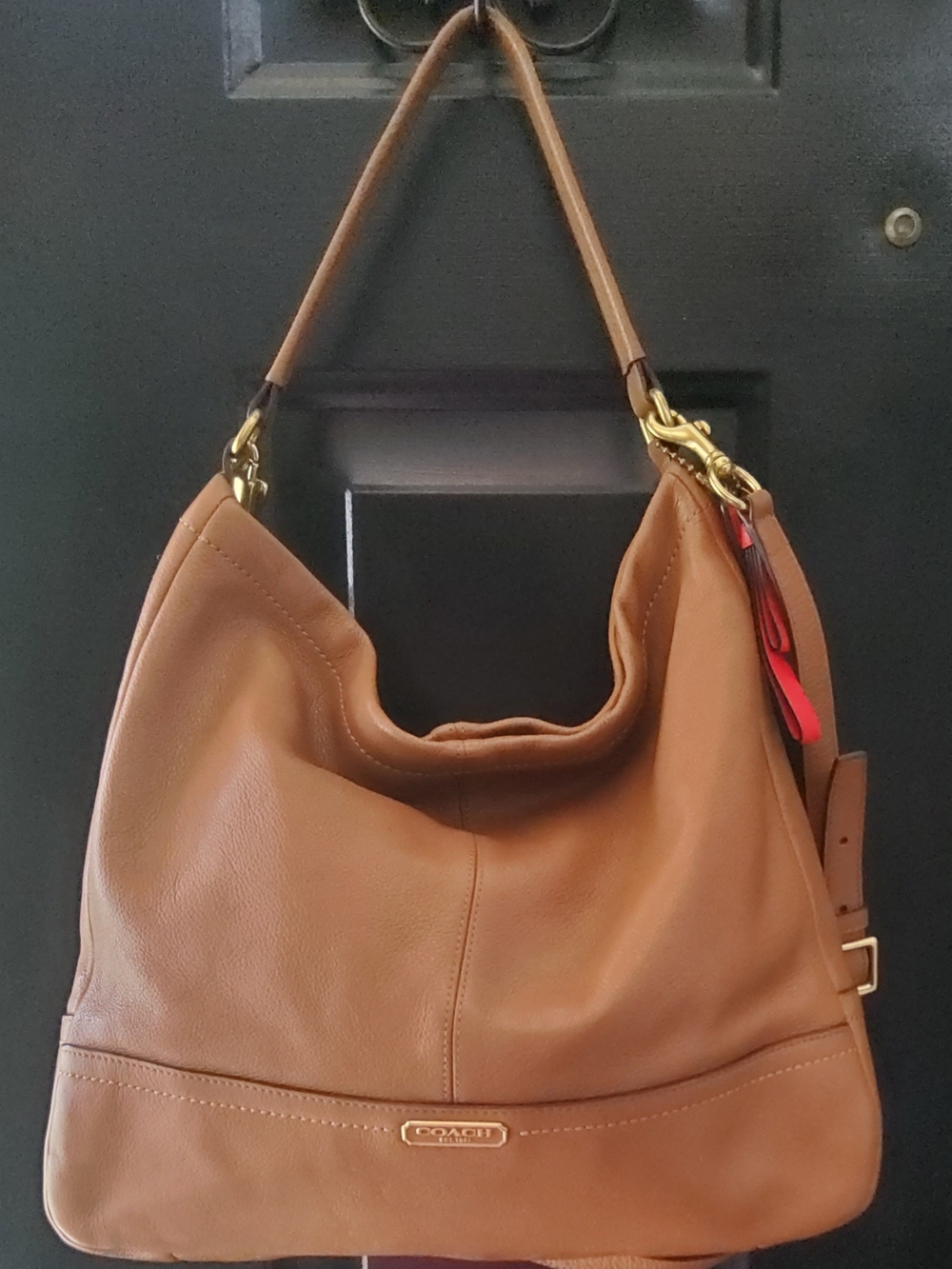 Authentic Coach Pebble Leather Hobo Bag in Saddle Brown